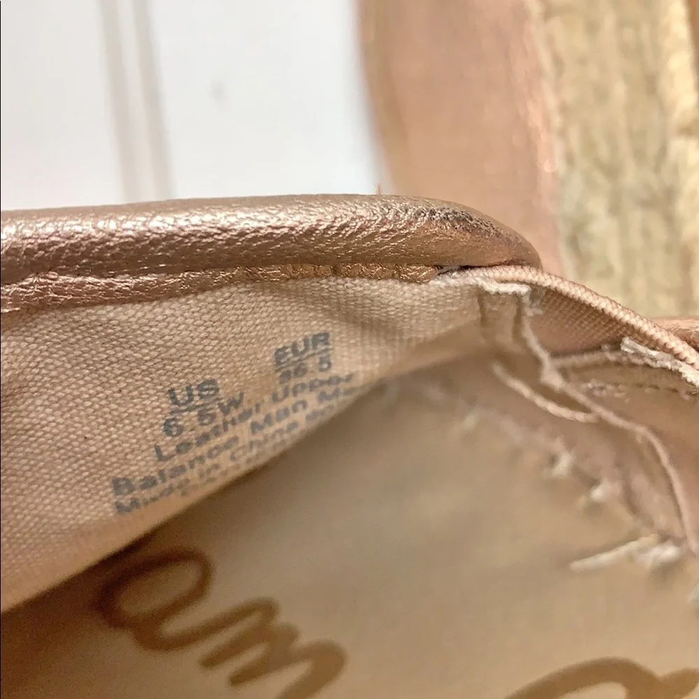 Sam Edelman Catherine rose gold platform espadrille 6.5W